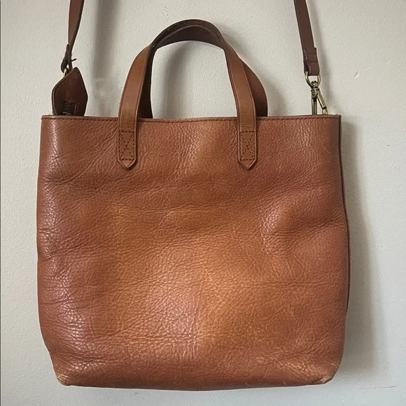 Madewell Transport Brown Leather Tote / Crossbody Bag - Picture 2 of 8